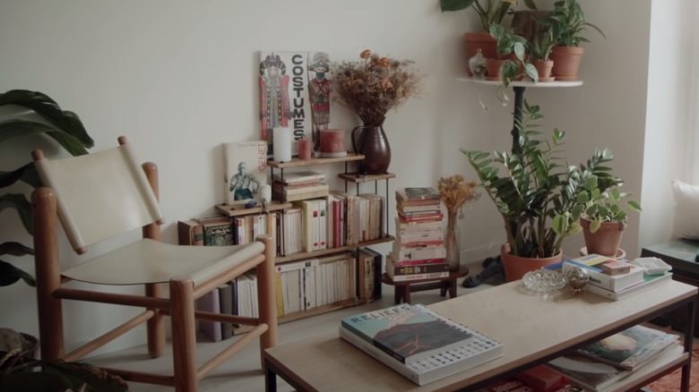 books decorating Paris apartment