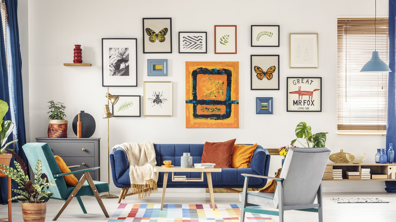 colorful and vibrant gallery wall