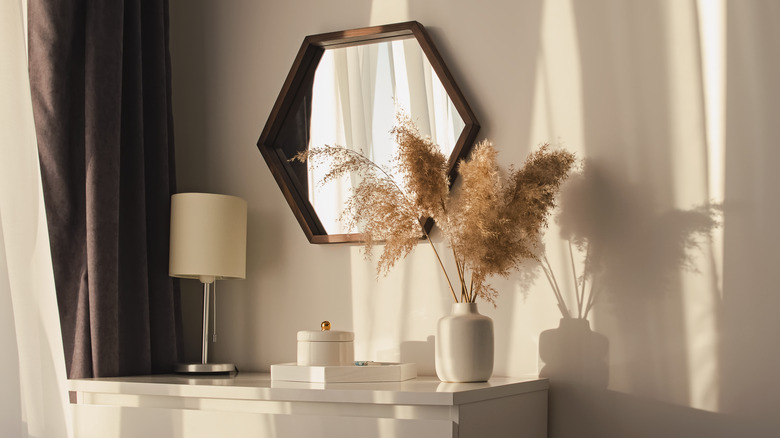 white desk with neutral accents 