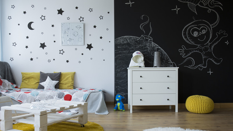 outer space stars on wall