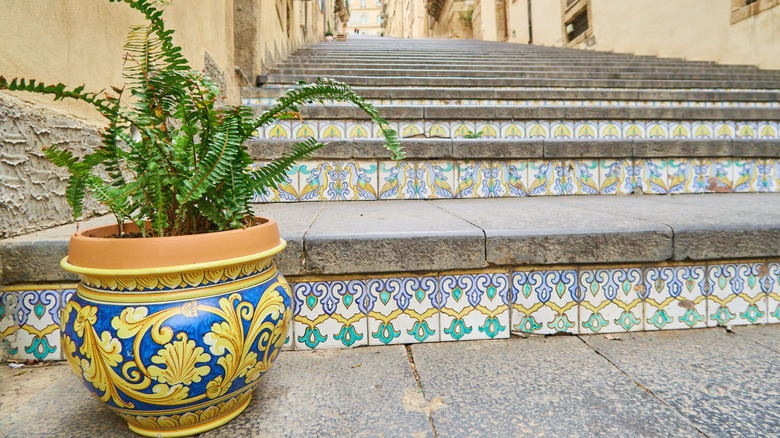 colorful tiles on Italian steps