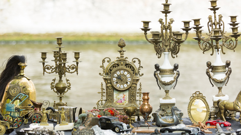 various antiques on a table