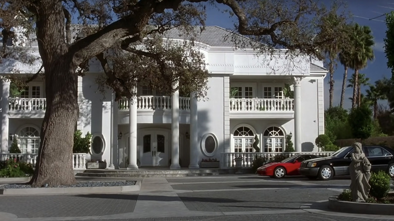 exterior of white mansion