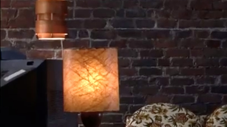 brick wall with lamp