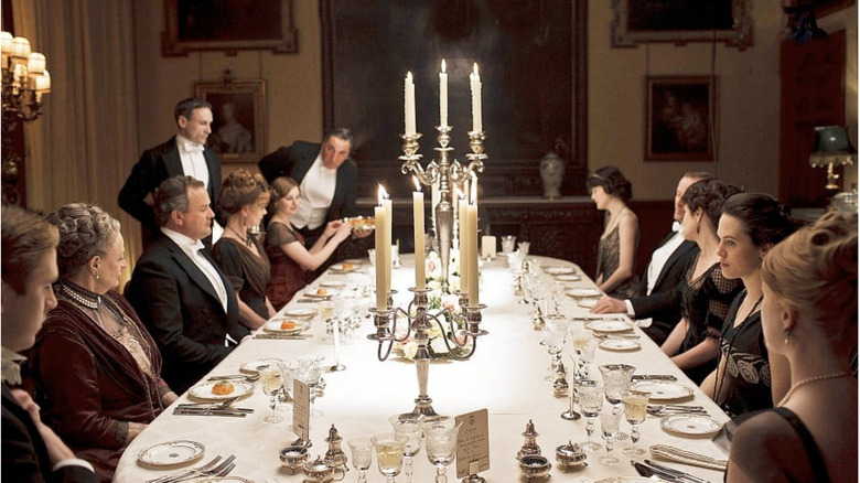 Formal dinner at Downton Abbey