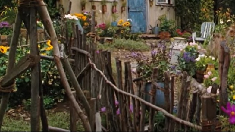 wood fence around garden