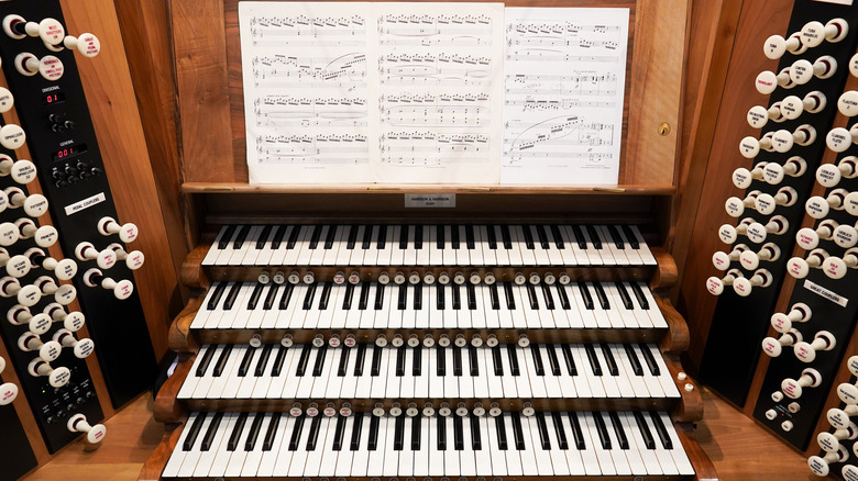 large organ with sheet music