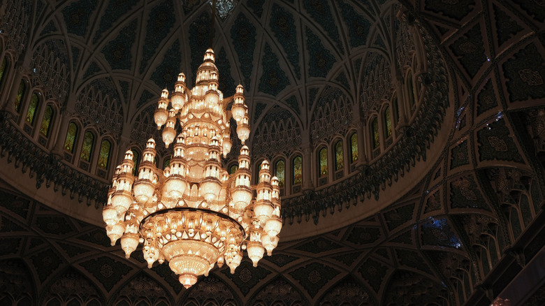 large chandelier in church