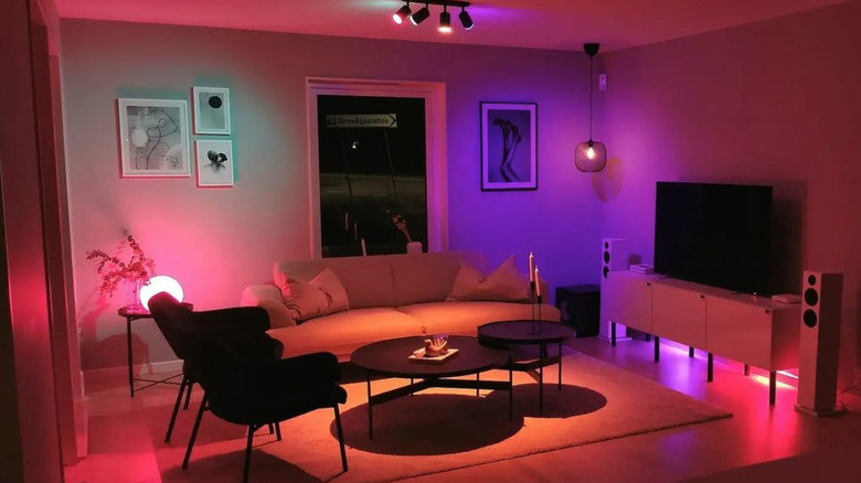 living room led colorful lights