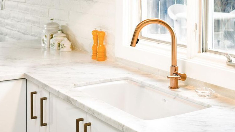 copper faucet kitchen