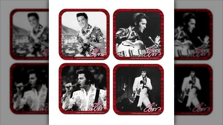 four elvis presley coasters