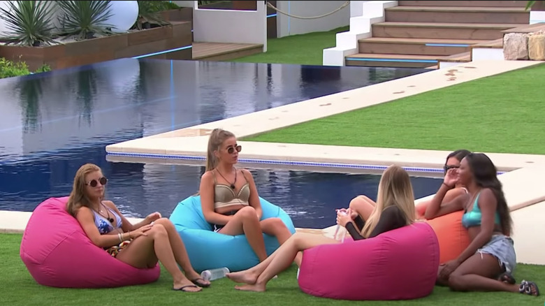 love island contestants on bean bags