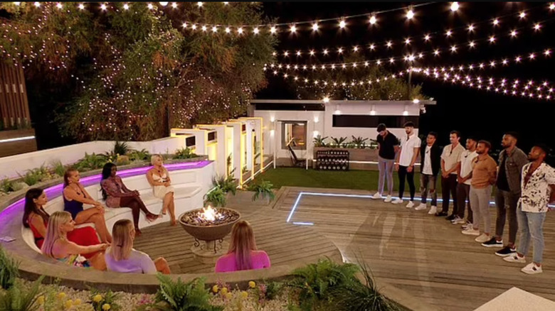 fire pit in Love Island villa