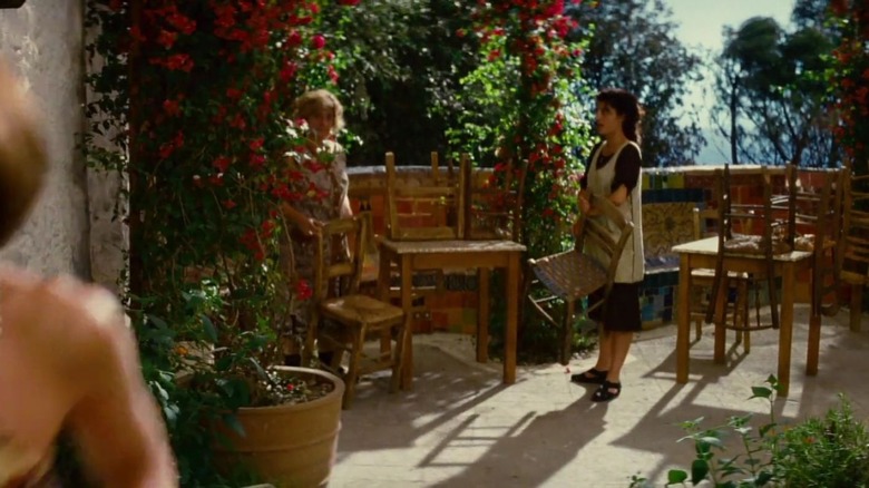 chairs and tables on the patio