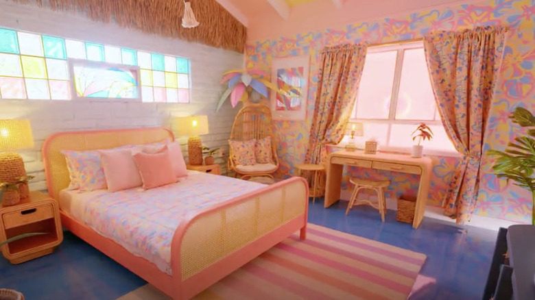 Beach resort room pastel colors