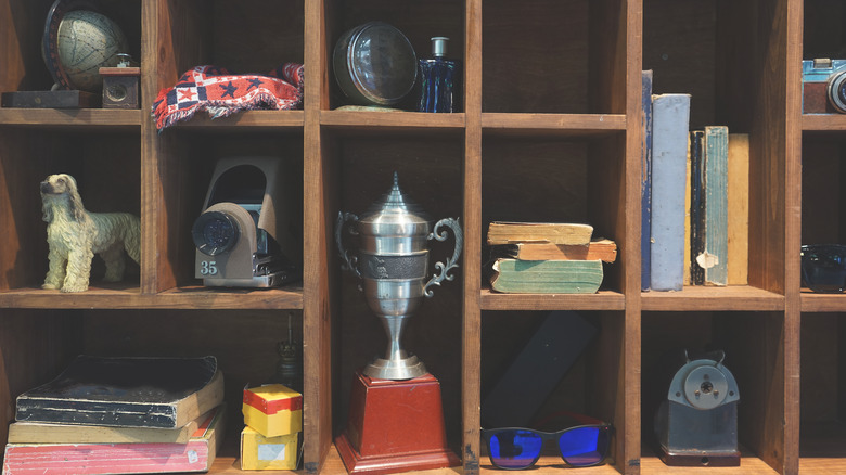 wooden trophy wall in home