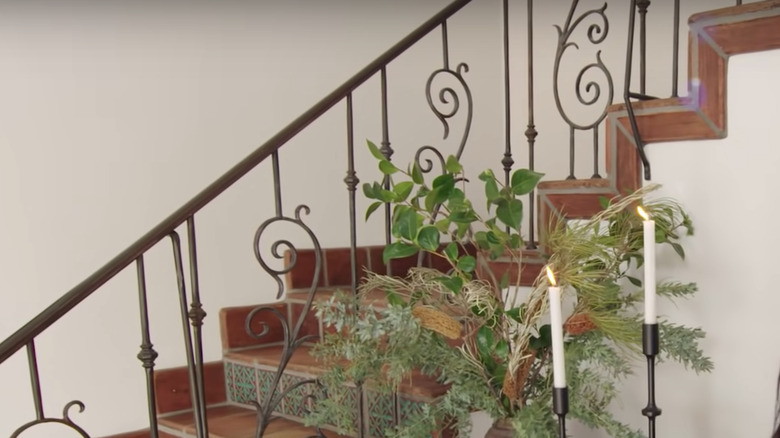 wrought iron railing on stairs