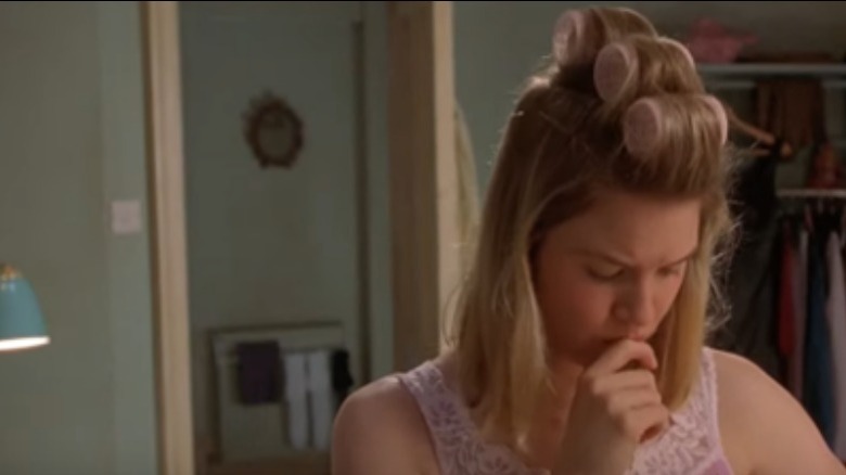 Bridget Jones in hair rollers