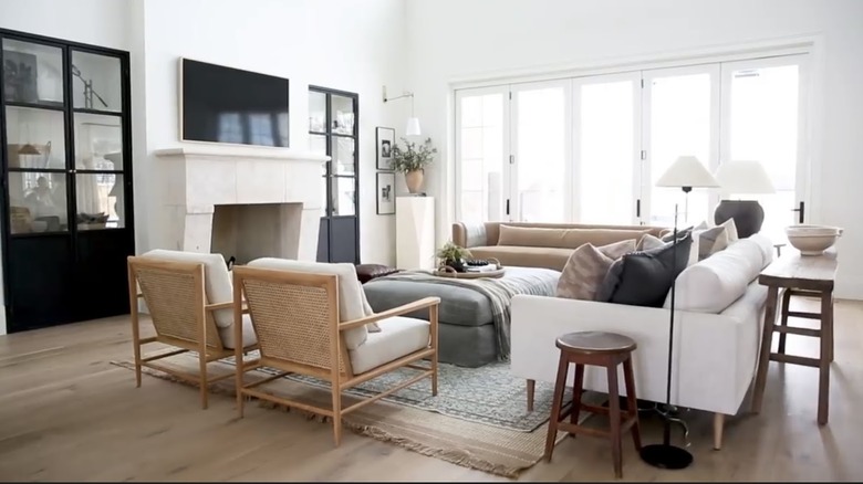 two rugs in living room 