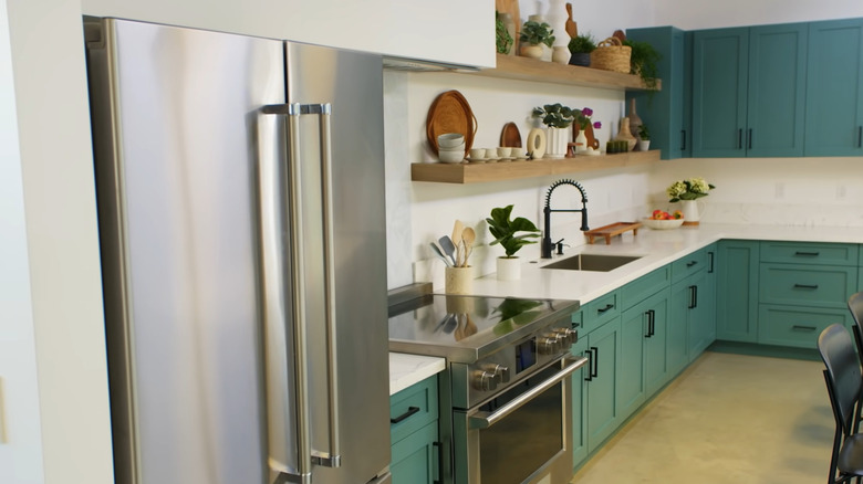 Kitchen with open shelving