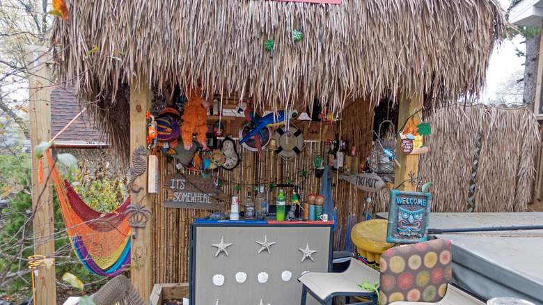 outdoor colorful tiki bar 