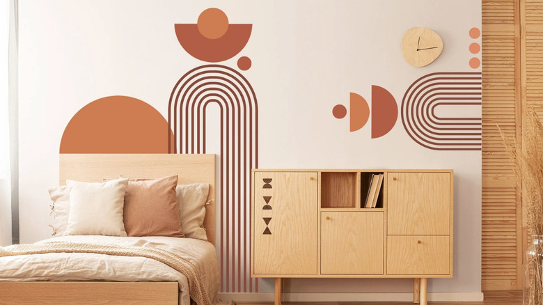 abstract wall decal with circles