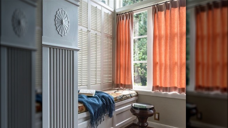 Sophisticated window seat with shutters