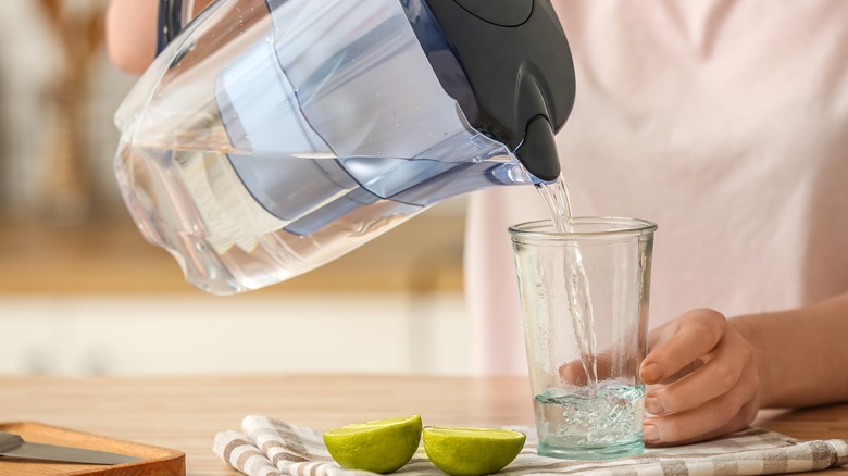 pouring water from Brita