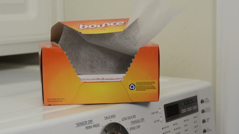 dryer sheet on washing machine
