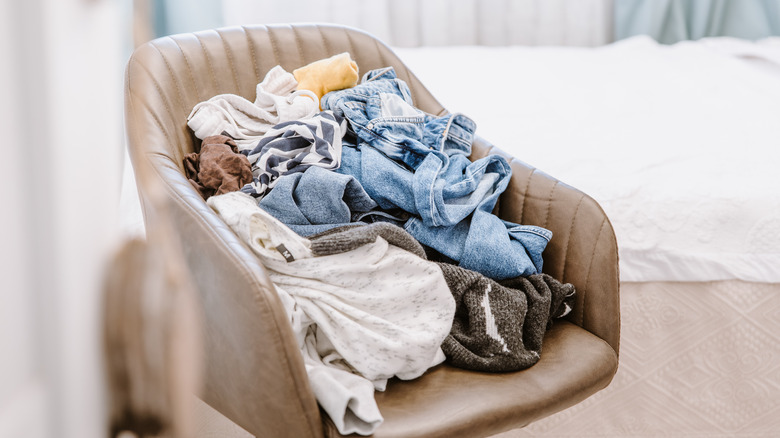 laundry in chair