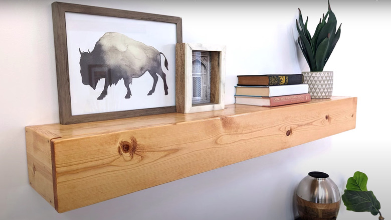 DIY wooden floating shelf 