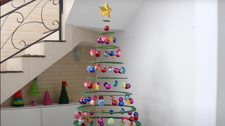 cardboard floating christmas tree