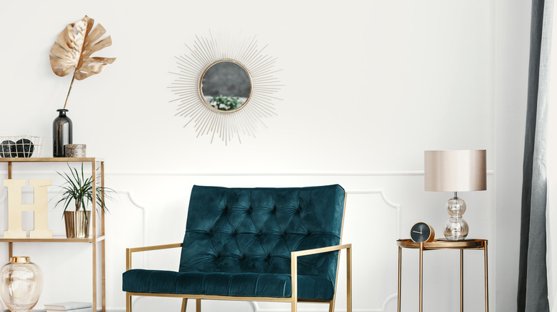 sunburst mirror in living room