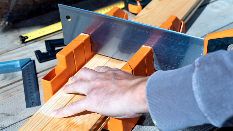 Cutting a wood slat