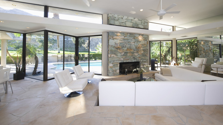 Conversation pit in living room