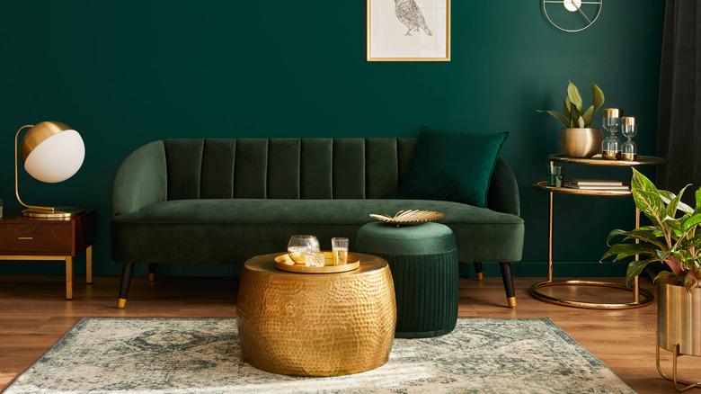 green and gold decor