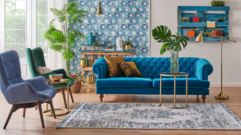 blue living room