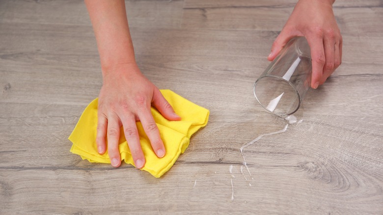 Blotting stain on wood