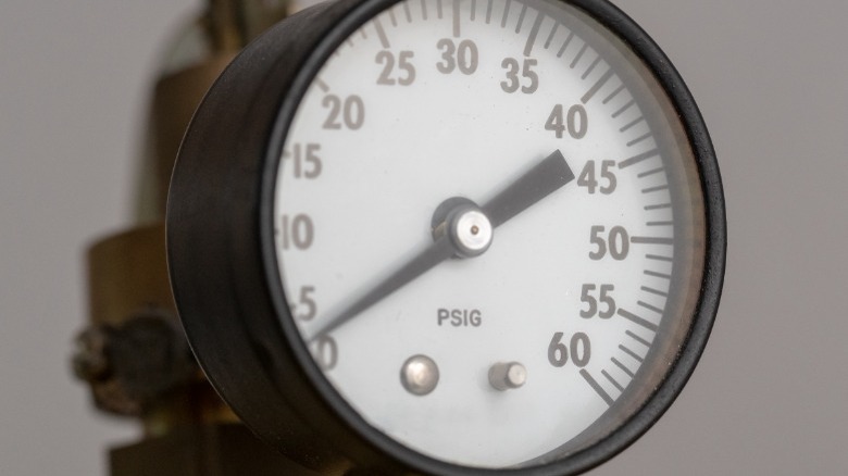 Water pressure gauge psig