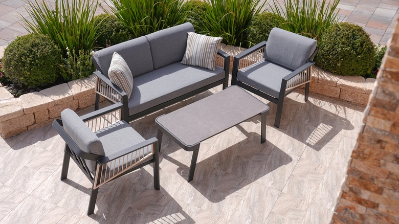 Metal patio furniture with cushions