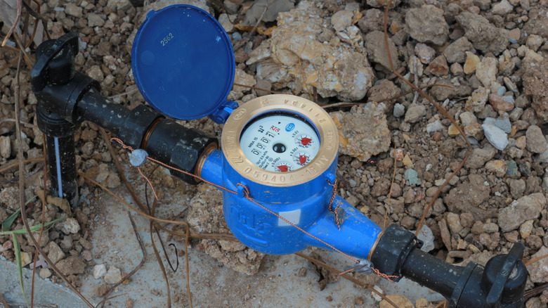 Residential water meter turned off