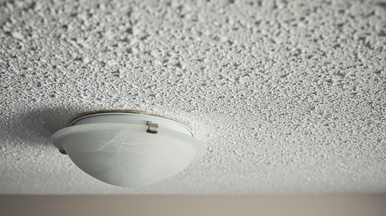 A popcorn ceiling