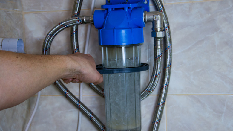 Water softener under sink