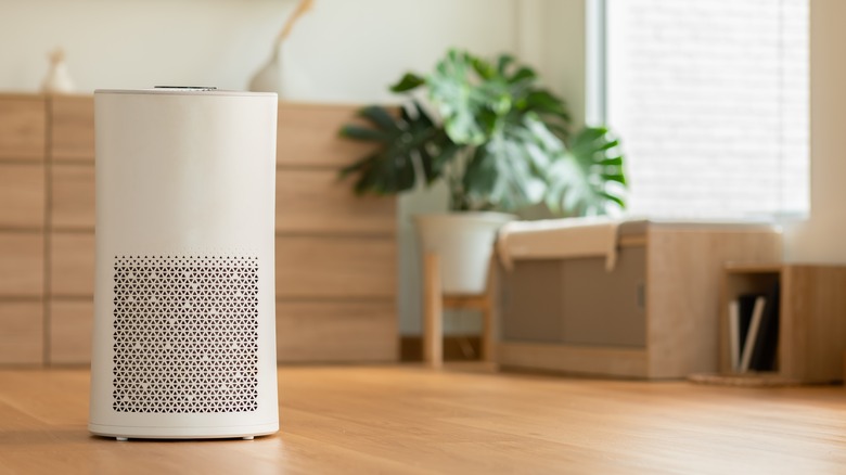 air purifier in a living room