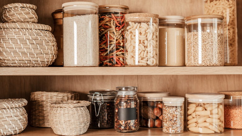 pantry with glass jars