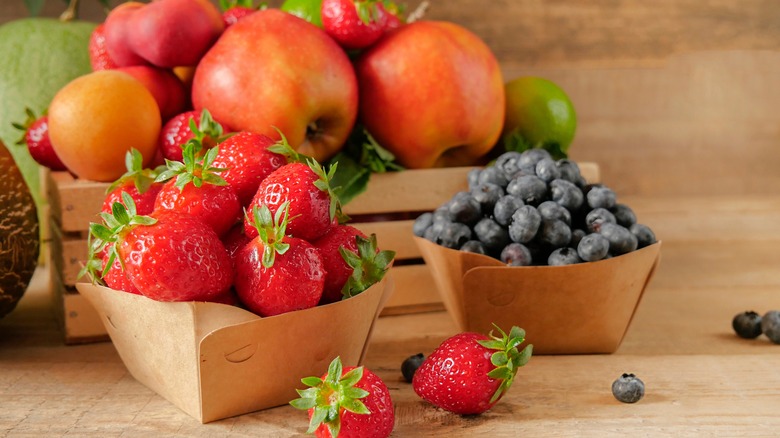 Fruit in baskets