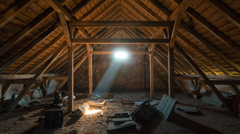 dark dusty attic 