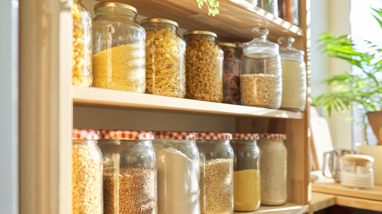 sealed containers in pantry