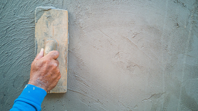 wall being smoothed over