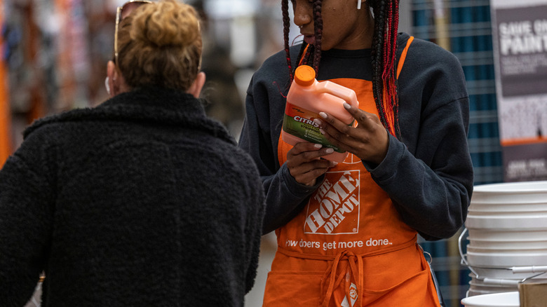 Home Depot employee and customer